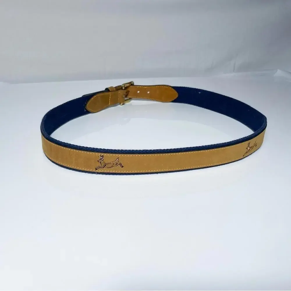 Field & Stream antelope embroidered Men's size 36 belt with canvas and leather